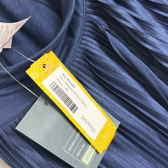 NWT Stitch Fix We Wander Micro Pleated Navy Blue Mini Skirt Athletic Skort sz XL - Picture 6 of 7